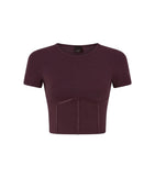 Top donna Pinko 106489A36I Veduta bordeaux bustier maniche corte