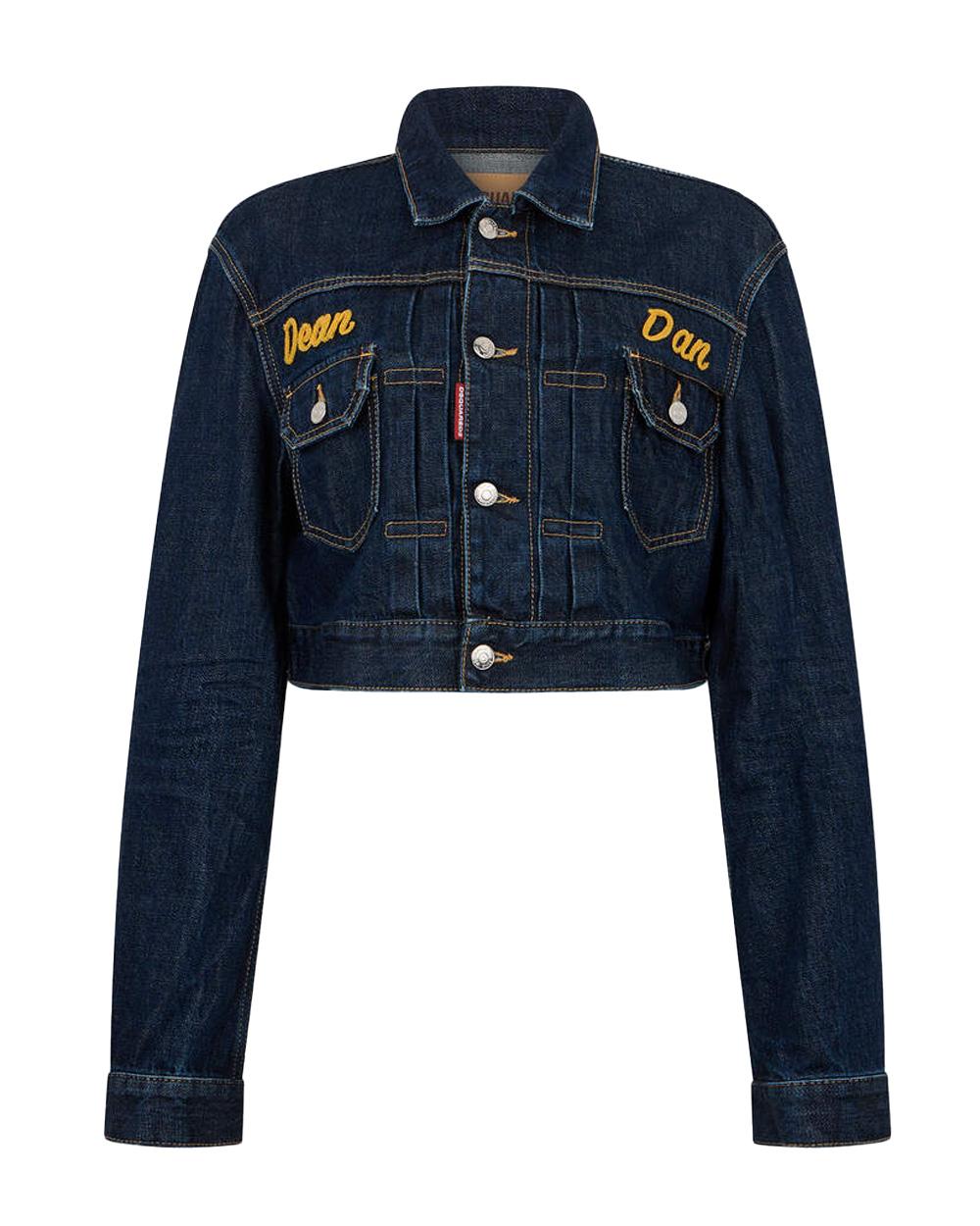 DSQUARED2 Giacca DSQUARED2 donna Boxy Fit S75AM1159S30833 Blu denim cotone collo  a camicia bottoni taschini S75AM1159S30833 470 