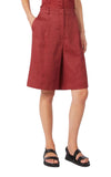 Bermuda Studio donna 2616141012600 032 Caravan lungo in tela di lino Mattone rosso