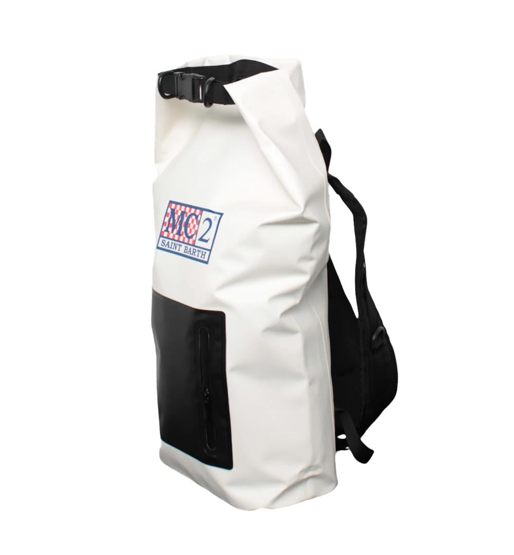 MC2 SAINT BARTH Zaino MC2 Saint Barth BACKPACKAQUA01985H Bianco logo tinta unita impermeabile BACKPACKAQUA01985H 0100 