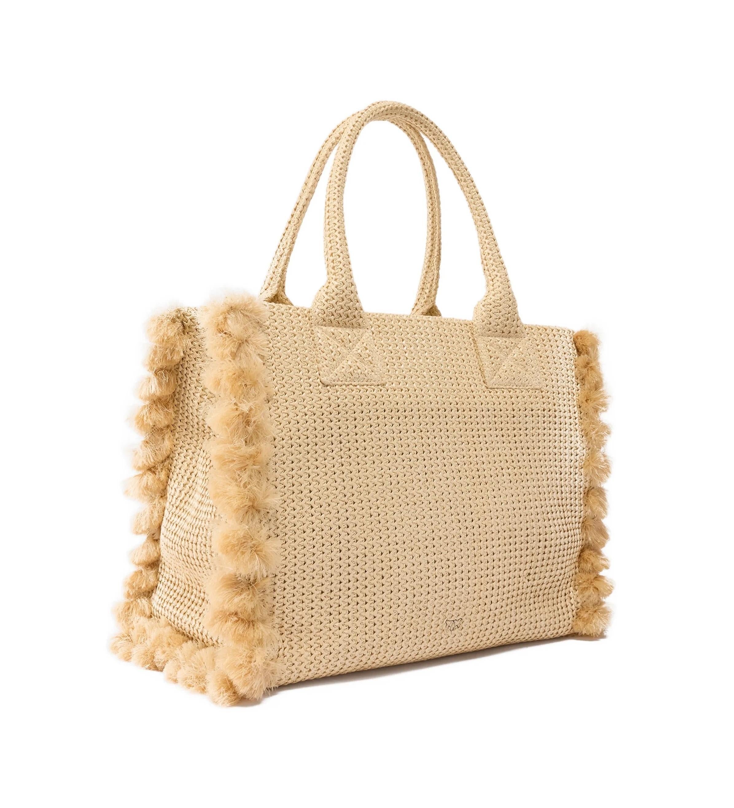 PINKO Borsa Pinko donna 106673A39Y HZ3Q Shopper Beach Media Rafia Beige<BR/> 106673A39Y HZ3Q 