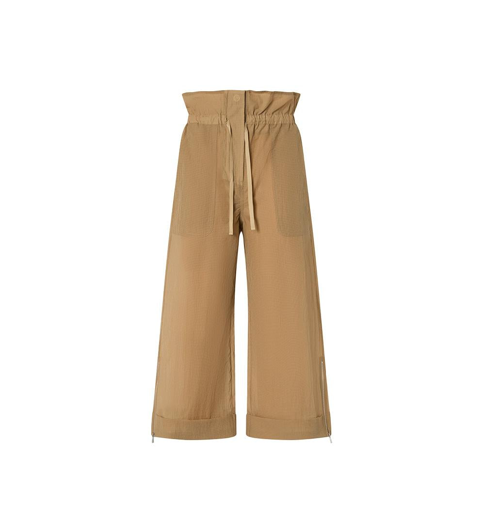 PINKO Pantalone Pinko donna Somebody 104896 A2EK Beige cropped nylon poliestere quadri strappi viata alta 104896 A2EK C82 