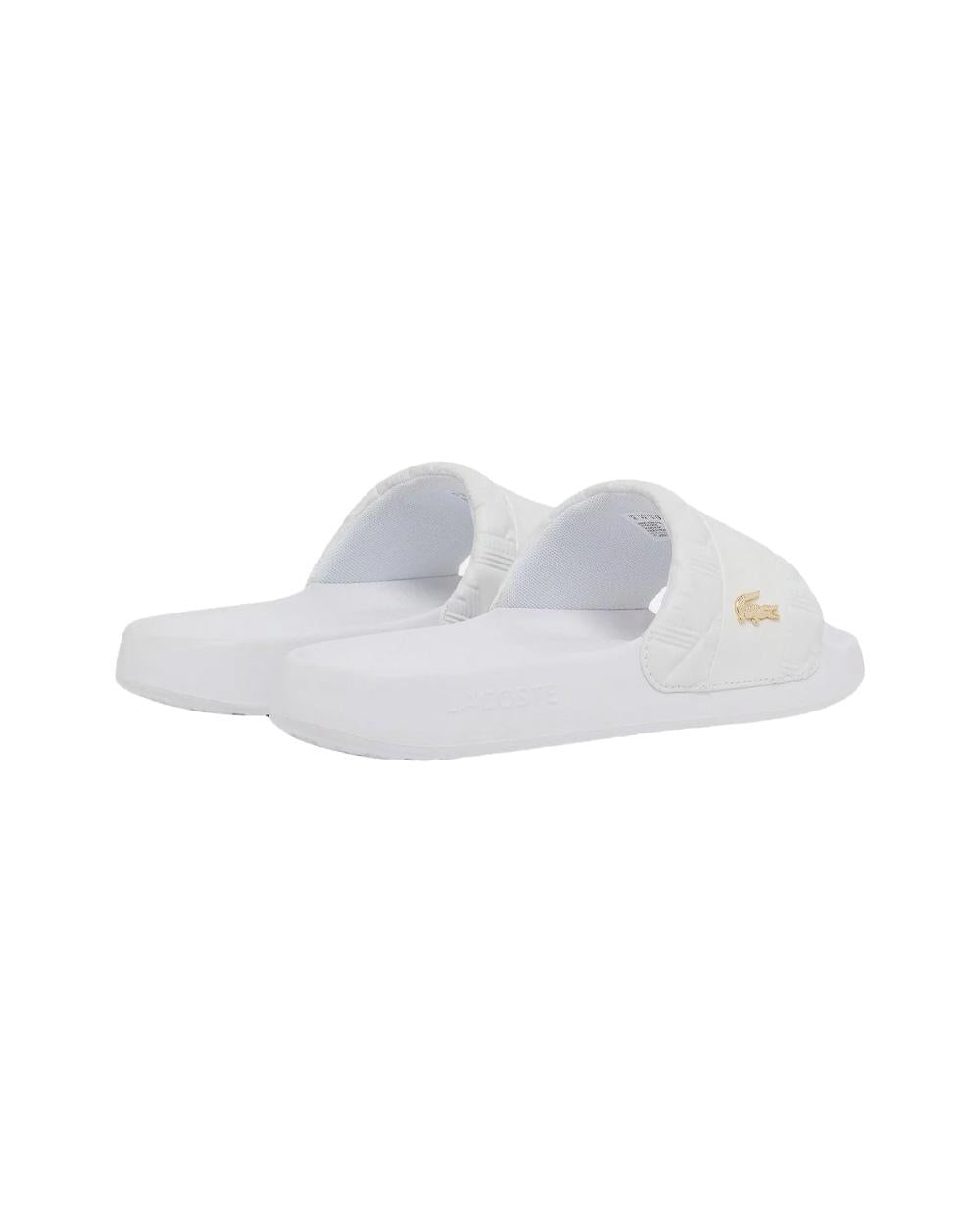 LACOSTE Ciabatte LACOSTE uomo Serve Slide Hybrid E03862 Bianche tinta unita dettaglio logo regular fit<BR/> E03862 21G 