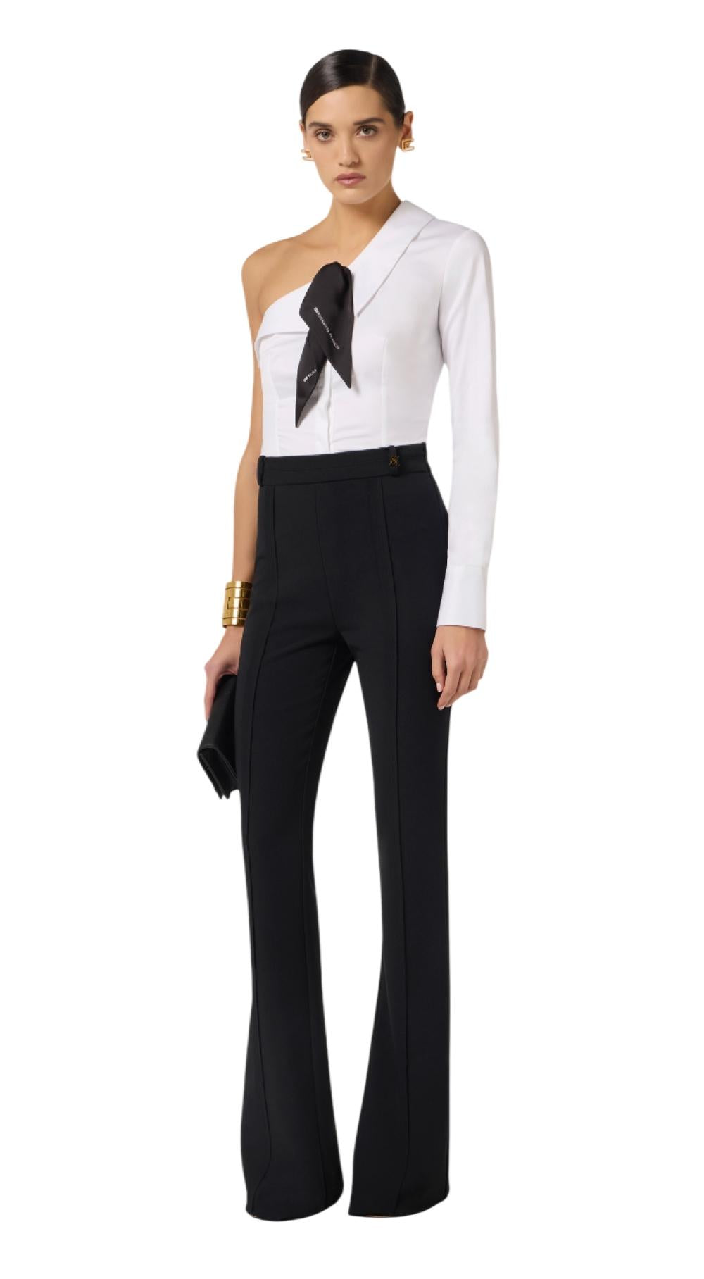 ELISABETTA FRANCHI Pantalone Elisabetta Franchi donna PA16961E2110 Essential Collection Nero<BR/> PA16961E2 110 
