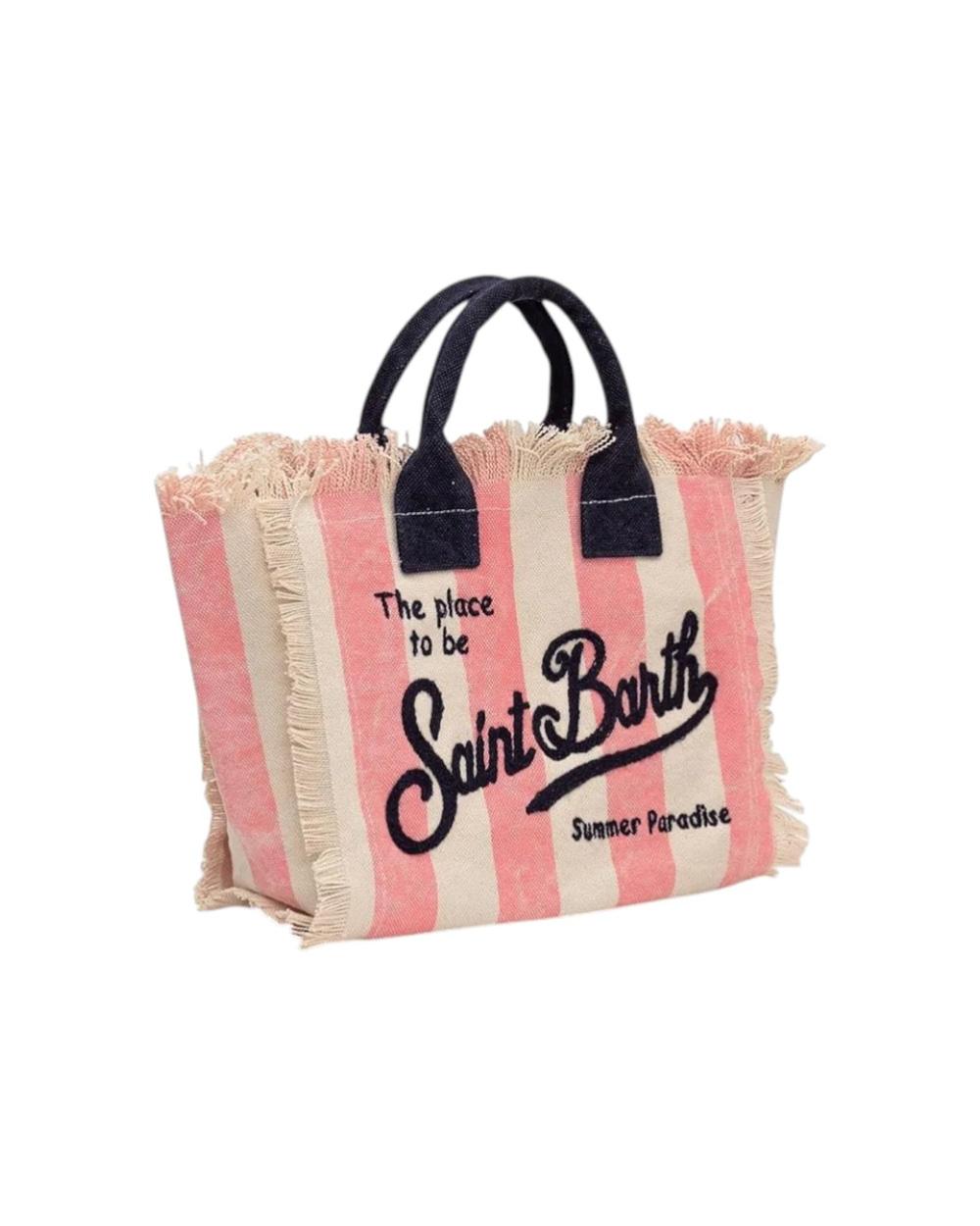 MC2 SAINT BARTH Borsa MC2 SAINT BARTH donna Colette Tina COL000102626L Rosa cotone righe frange logo COL000102626L 2161 
