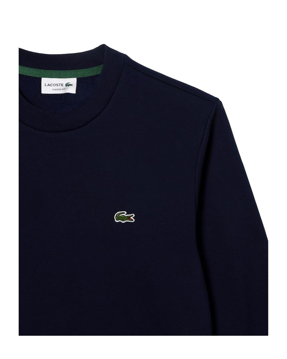 LACOSTE Felpa Lacoste uomo SH9608 Blu pile design classico con collo alto e dettagli iconici SH9608 166 