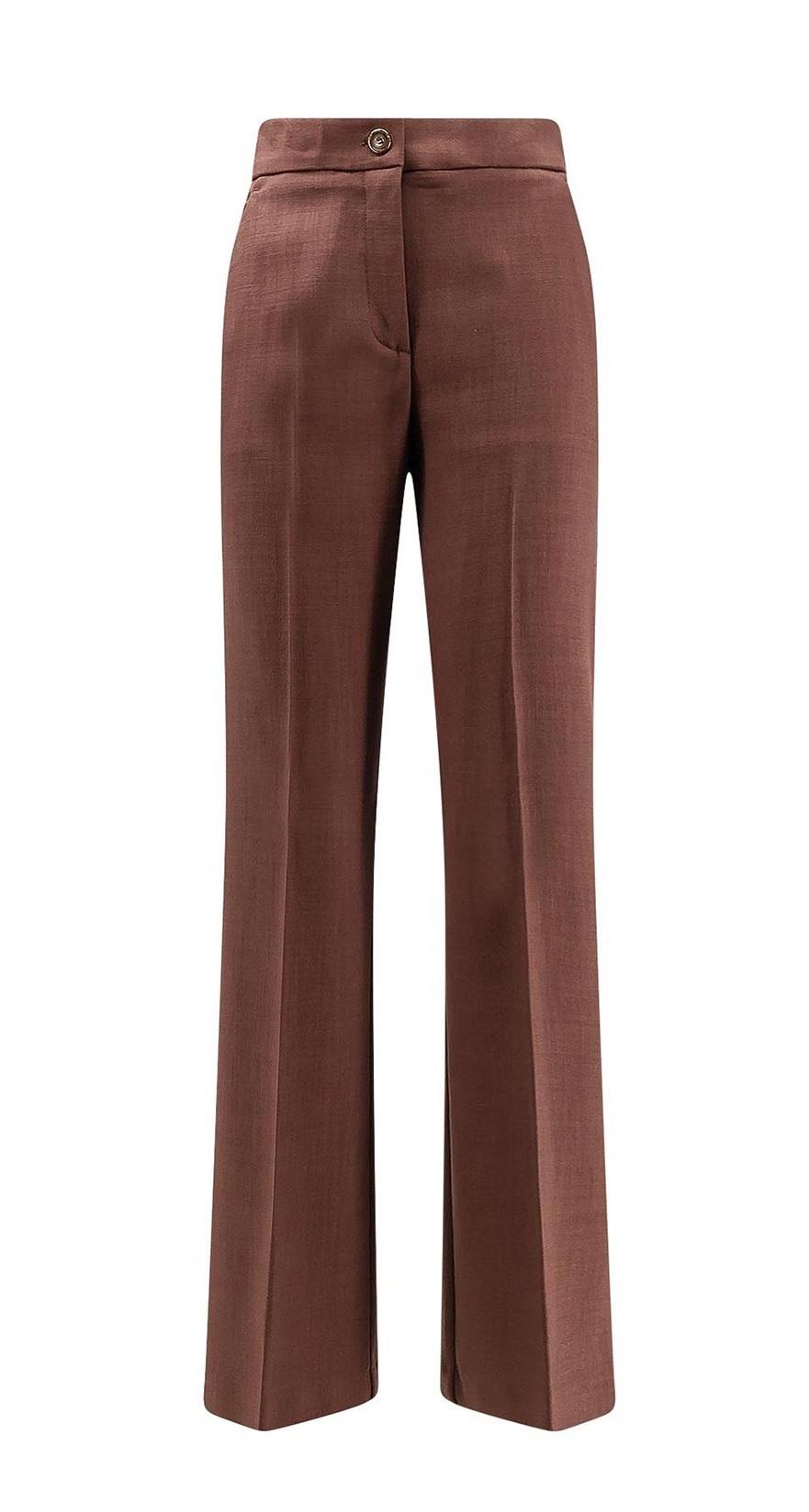 PINKO Pantalone Pinko donna 107595A2W6 L78 New Serenidad in viscosa frisottina Marrone<BR/> 107595A2W6 L78 