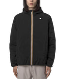 Giubbino K-WAY uomo JACK PLAIN WARM K2136DW Nero giacca corta materiali tecnici idrorepellenti cappuccio imbottito