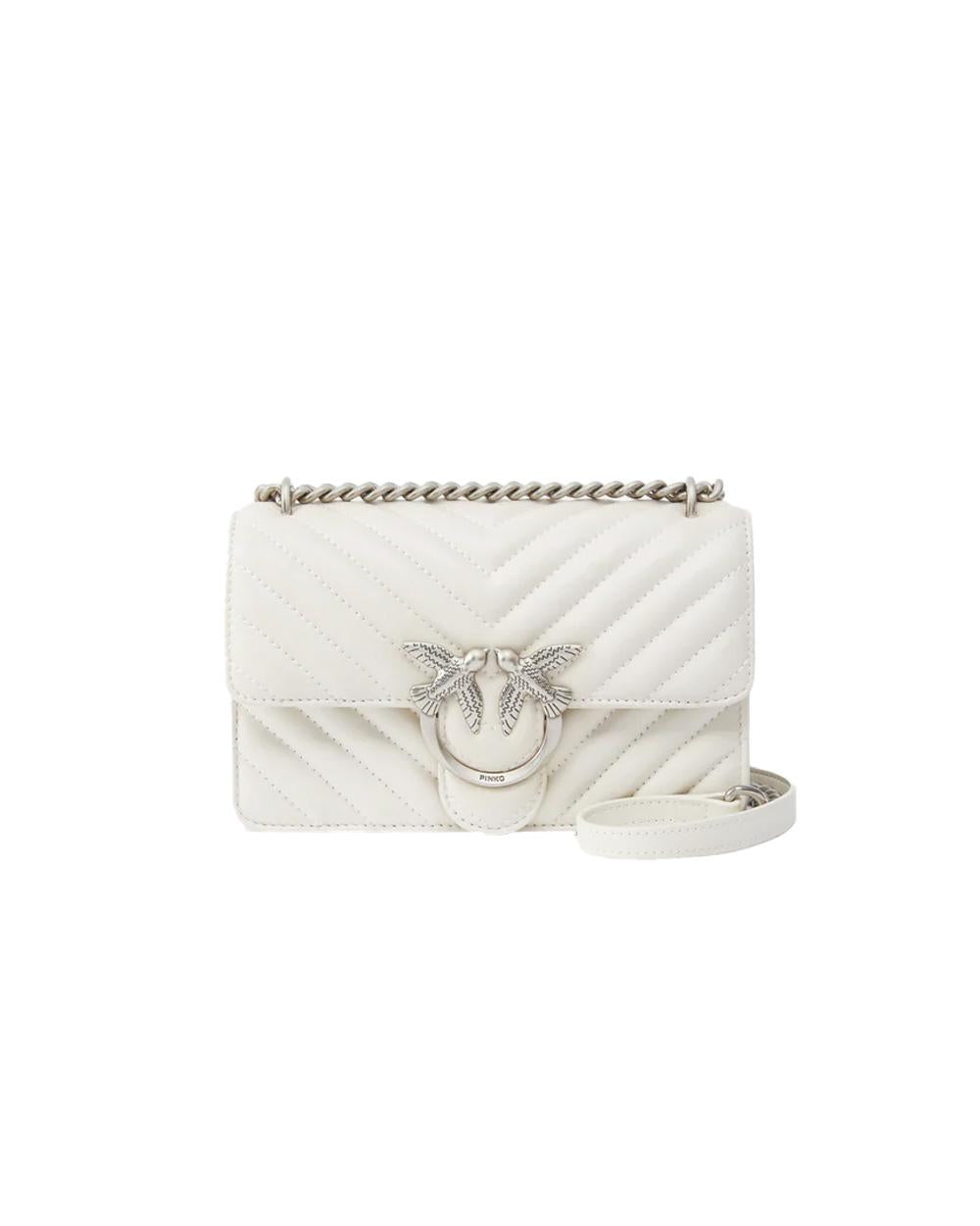 PINKO Borsa PINKO donna LOVE ONE MINI DC 100074A0GK Bianca nappa trapuntata fibbia tracolla 100074A0GK Z14O 