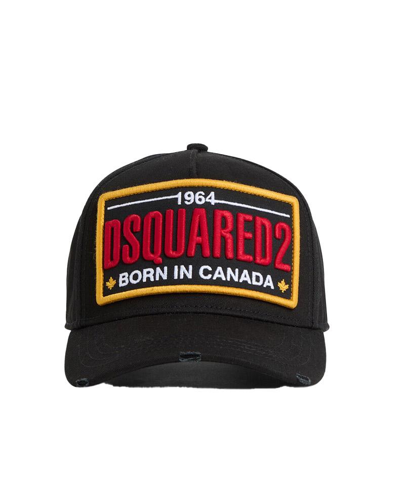 DSQUARED2 Cappello Dsquared2 uomo BCM073605C000012124 nero patch BCM073605C00001 2124 