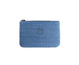 Pinko women's clutch 106763A39YE 5YQ Love Birds in raffia with blue logo