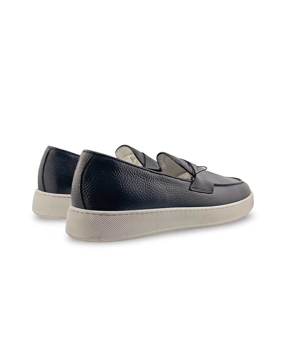 DANIELE ALESSANDRINI Scarpe DANIELE ALESSANDRINI uomo DUEF004 Blu pelle martellata mascherina cucitura rilievo suola gomma DUEF004 7001 