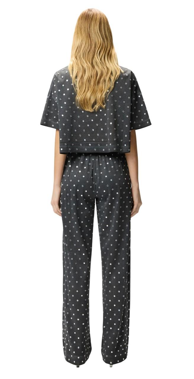 PINKO Pantalone Pinko donna 106852A3BC I91 Bastelli in rete con specchietti Grigio scuro<BR/> 106852A3BC I91 