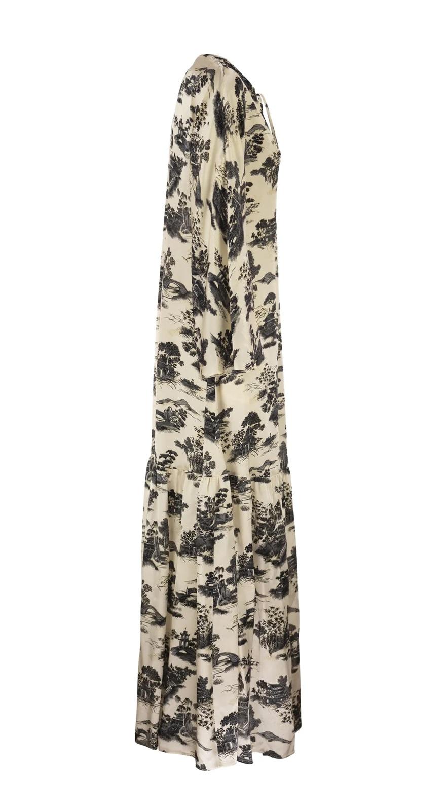 STUDIO Abito Studio donna 2616221164600 002 Alga maxi con stampa paesaggio Avorio<BR/> 2616221164600 002 