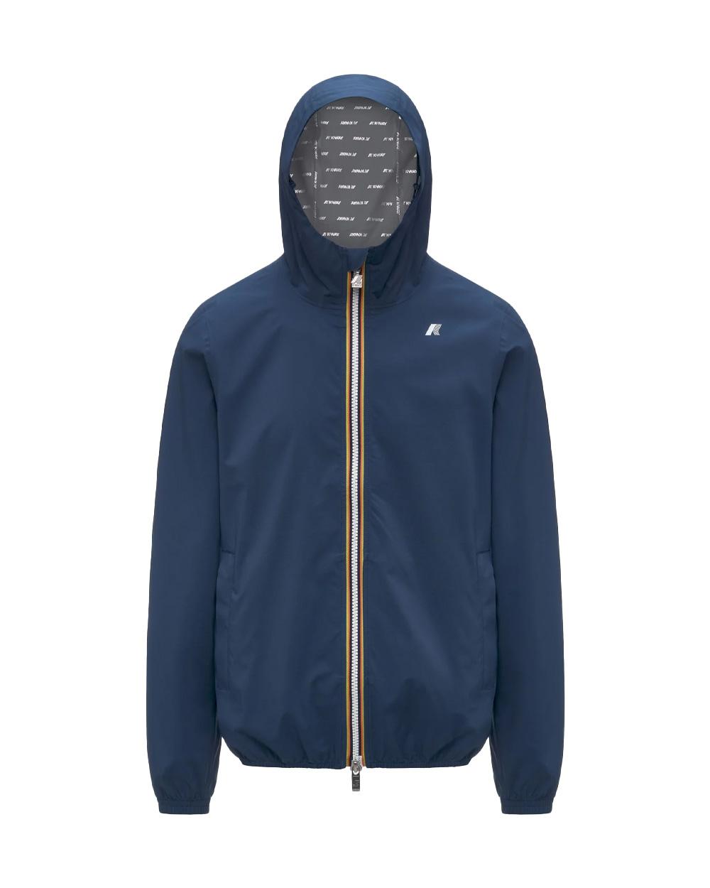 K-WAY Giubbino K-WAY uomo K5127QW JACK STRETCH DOT Bluette cuciture cappuccio zip tasche slim K5127QW B67 