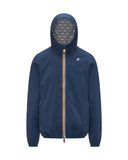 Giubbino K-WAY uomo K5127QW JACK STRETCH DOT Bluette cuciture cappuccio zip tasche slim