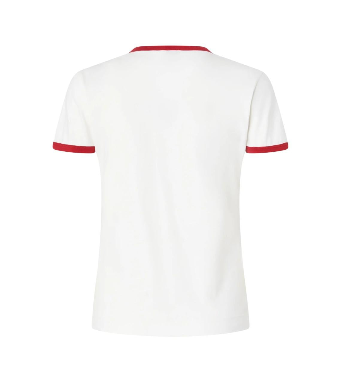 PINKO T-shirt Pinko donna 106902A3C2 ZRE Imperia con stampa logata Bianco Rosso Blu<BR/> 106902A3C2 ZRE 