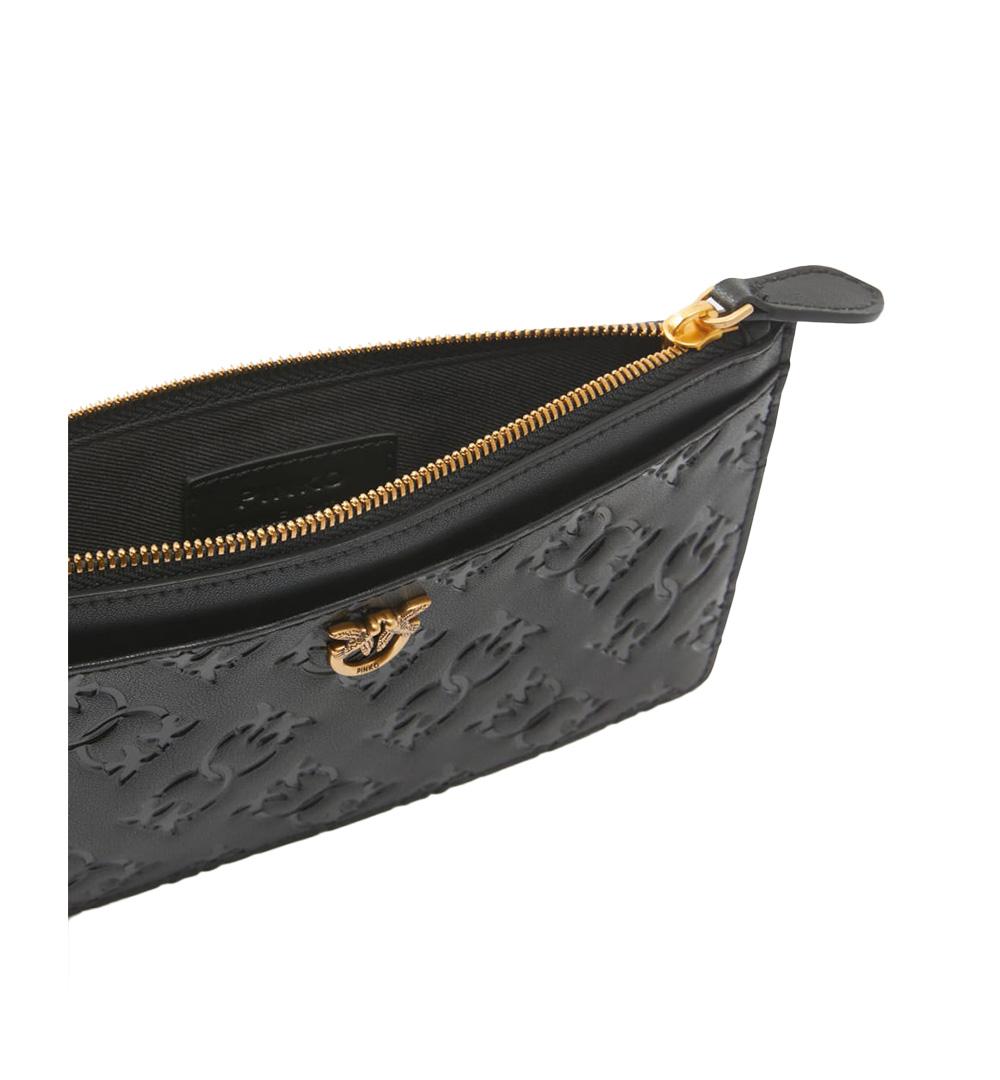 PINKO Portacarte Pinko donna Long Card Holder 103611 A1YB Nero pelle rettangolare mini logo trapuntato 103611 A1YB Z99Q 