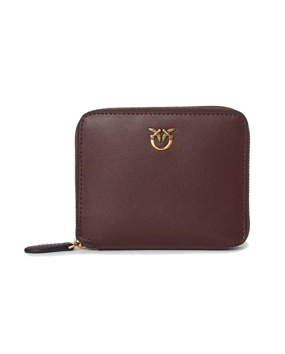 PINKO Portafoglio Pinko donna 100249A0F1 bordeaux oro zip around pelle<BR/> 100249A0F1 R49Q 