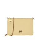 PINKO women's bag FLAT CLASSIC 100455A0F1 Yellow zip closure leather shoulder strap