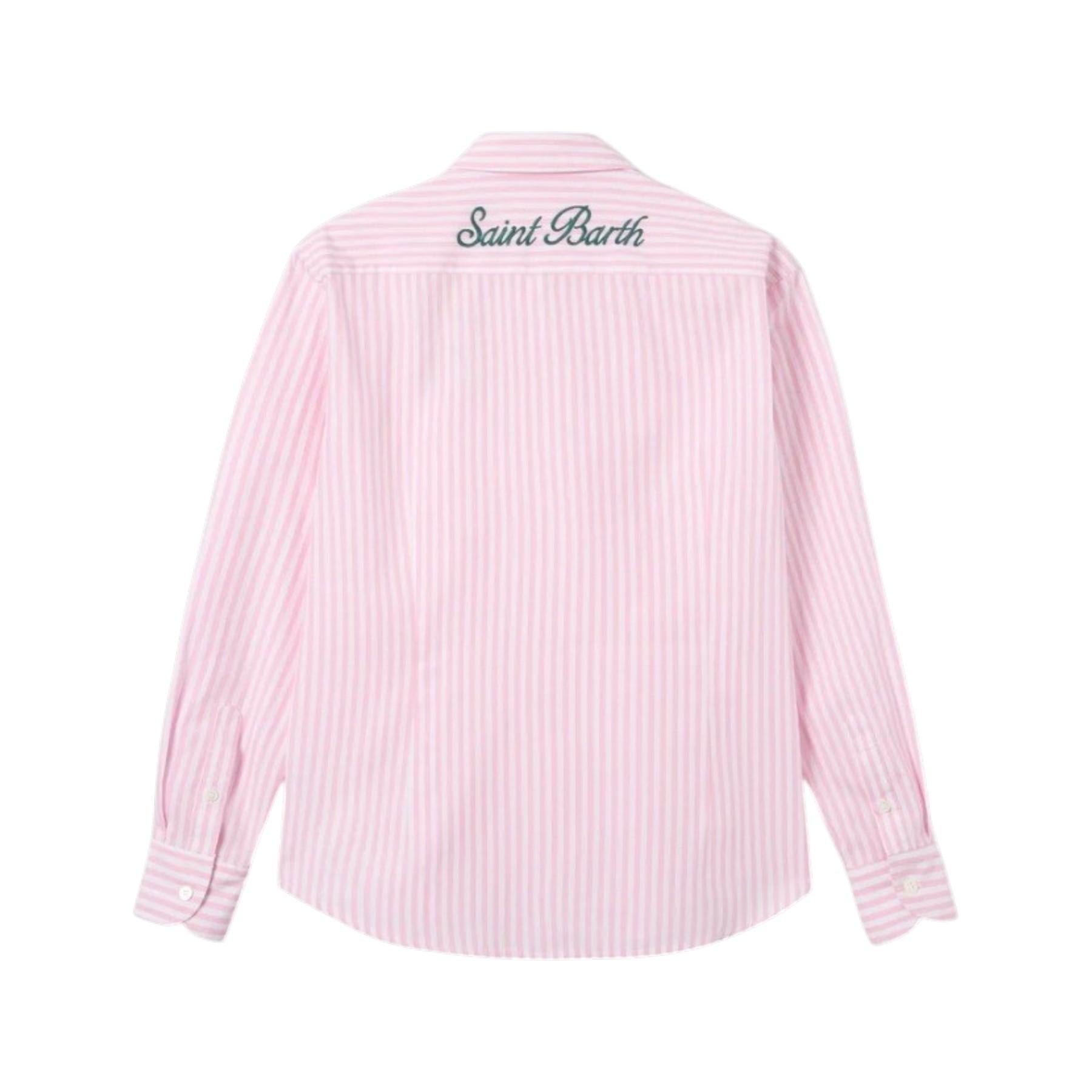 MC2 SAINT BARTH Camicia MC2 SAINT BARTH donna MDH001 00723L 21 Meredith Cotton Stripe a righe rosa con ricamo Saint Barth Rosa <BR/> MDH00100723L 21 