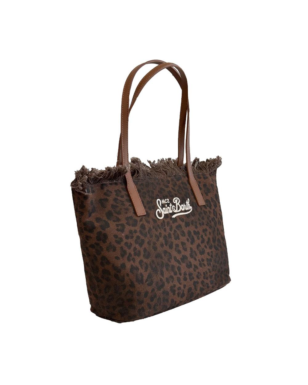 MC2 SAINT BARTH Borsa MC2 SAINT BARTH donna Dark Leopard CBMF00100588L Marrone tasca zip frange animalier<BR/> CBMF00100588L 18 