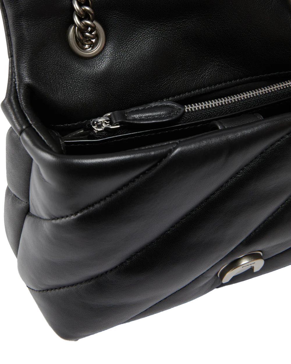 PINKO Borsa PINKO donna MINI LOVE BAG PUFF 100039A0F2 Nera nappa pelle trapuntatura tracolla argento 100039A0F2 Z99O 