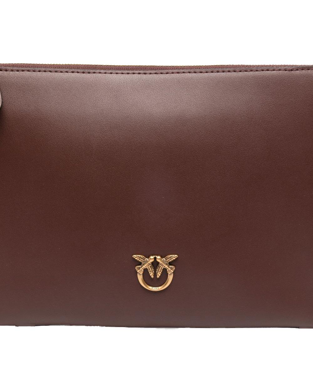 PINKO Borsa PINKO donna FLAT CLASSIC 100455A0F1 Bordeaux chiusura zip pelle tracolla 100455A0F1 R49Q 