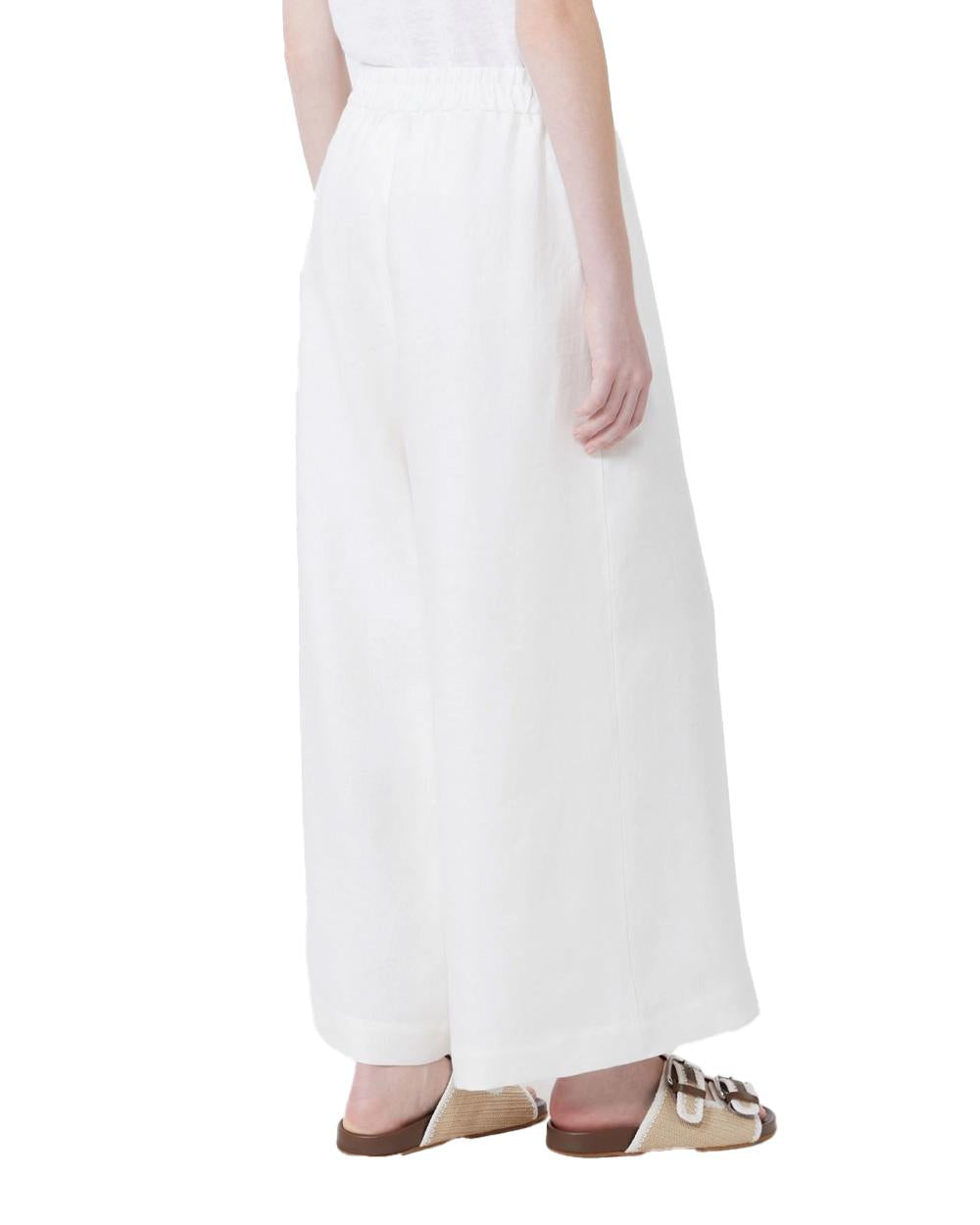 WEEKEND Pantalone WEEKEND donna FELINO 2615131042600 Bianco gamba larga lino tasche sfoderato 2615131042600 001 