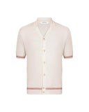 Camicia GRAN SASSO uomo 5719418671 Panna lino cotone collo bowling regular fit
