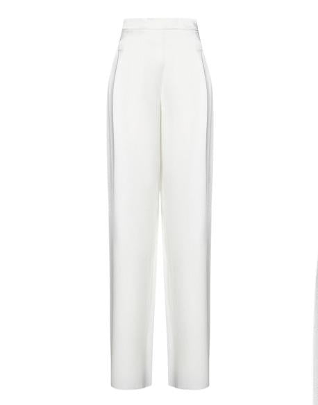 STUDIO Pantalone Studio Max Mara donna Ieti 2516131023600 Bianco tasche vita alta gamba larga zip 2516131023600 001 