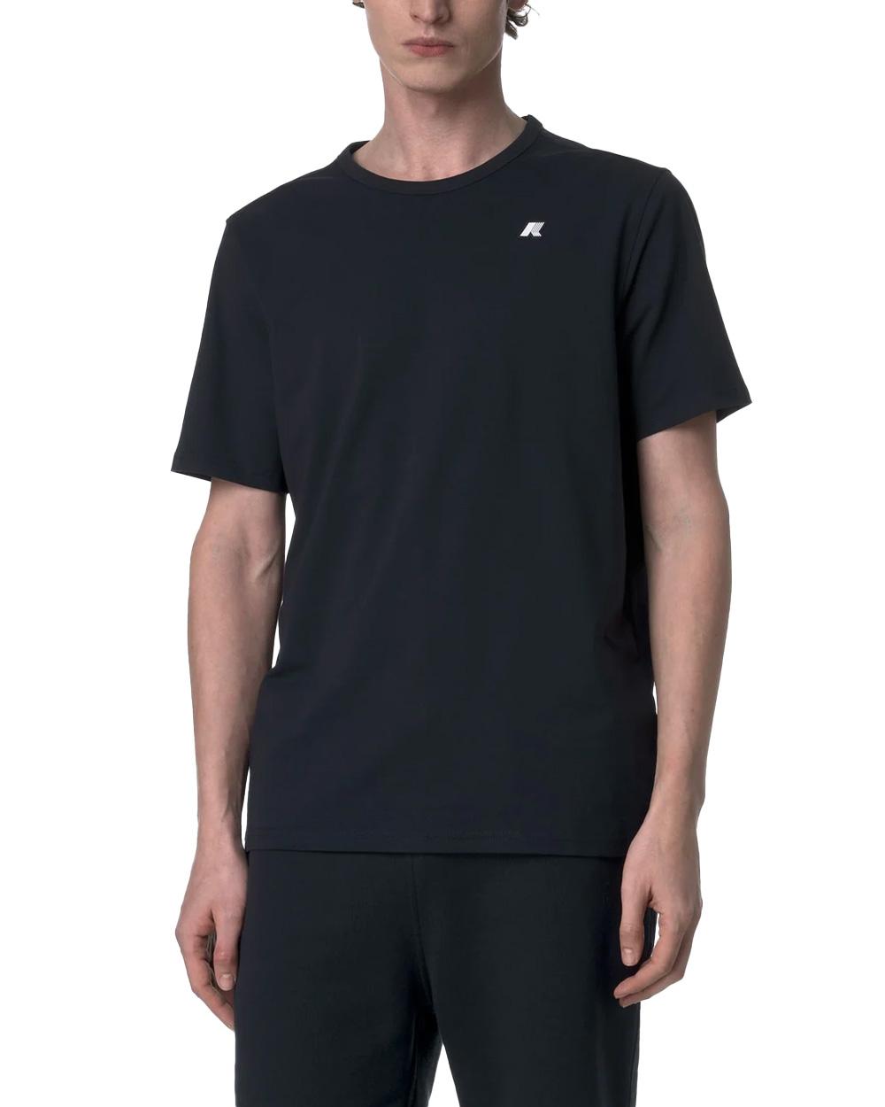 K-WAY T-shirt K-WAY uomo K71349W ADAME LIGHT STRETCH JERSEY Blu fitting slim logo cotone K71349W K89 