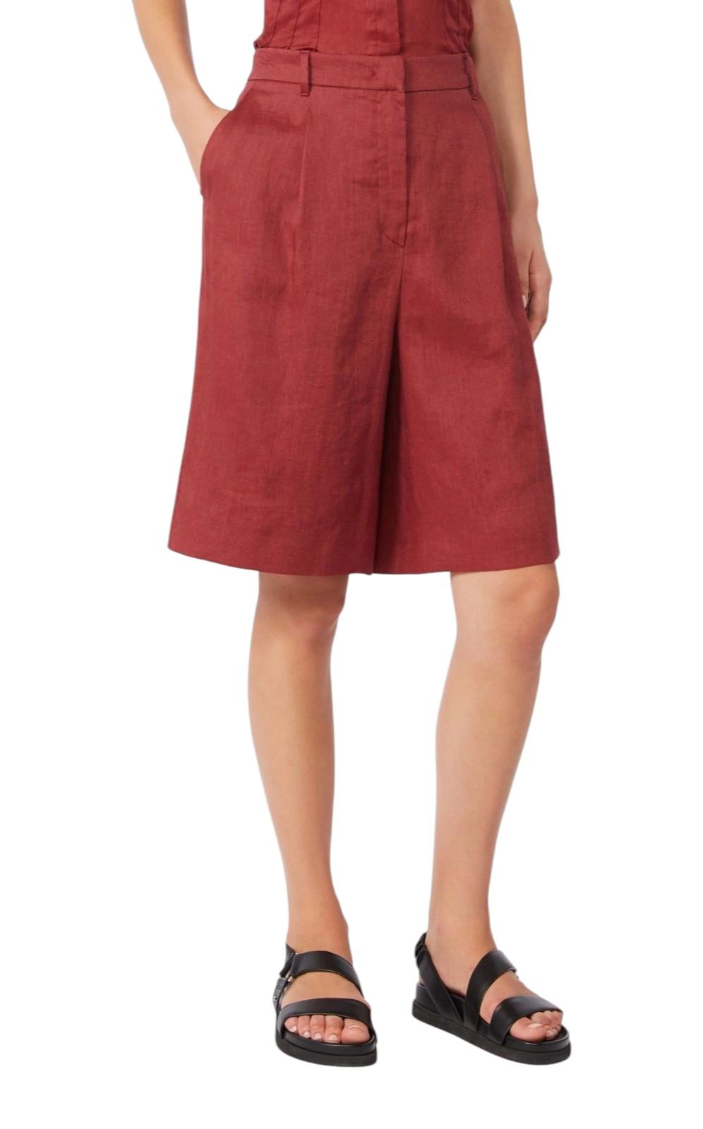 STUDIO Bermuda Studio donna 2616141012600 032 Caravan lungo in tela di lino Mattone rosso<BR/> 2616141012600 032 