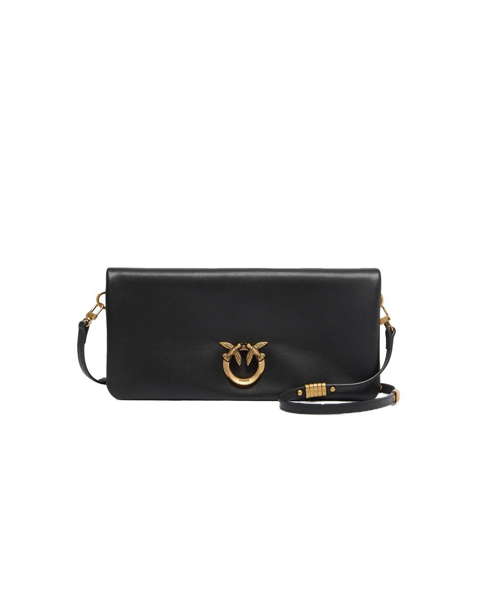 PINKO Borsa PINKO donna CLICK SOFT HORIZONTAL CLASSIC 106022A0QO Nera pelle pochette rettangolare 106022A0QO Z99Q 