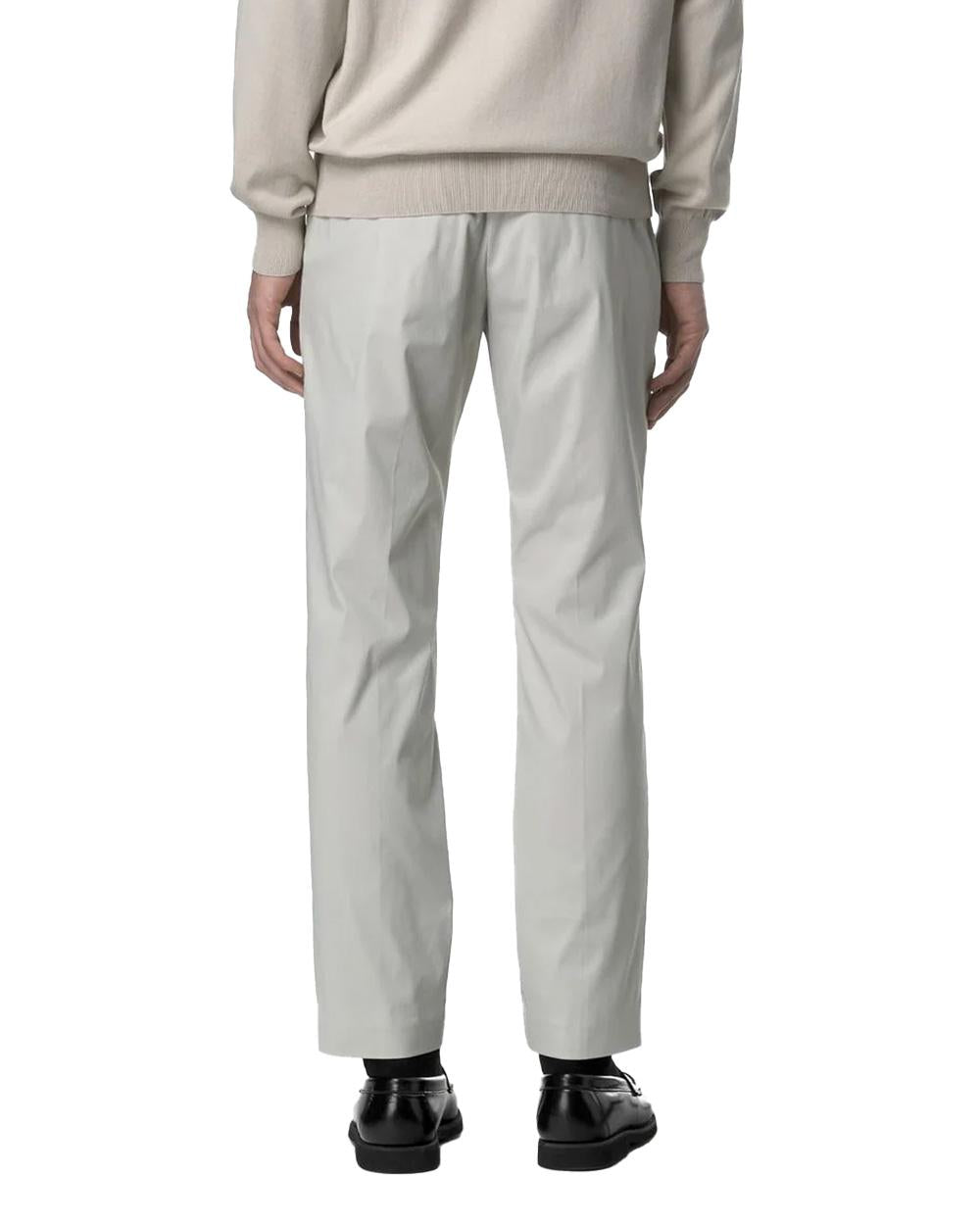 K-WAY Pantalone K-WAY uomo K61368W AILTON TWILL TECH Bianco cotone chino gabardine tasche K61368W 634 