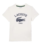Lacoste children's T-shirt TJ3003 70V white crew neck print