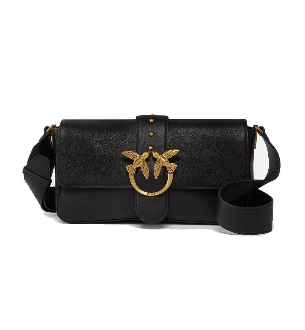 PINKO Borsa Pinko Love one classic slouchy fl nera oro allungata<BR/> 104524 A0QO Z99Q 