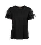 T-shirt Studio donna 2616971013600 005 Editti maniche ruffled in organza Nero