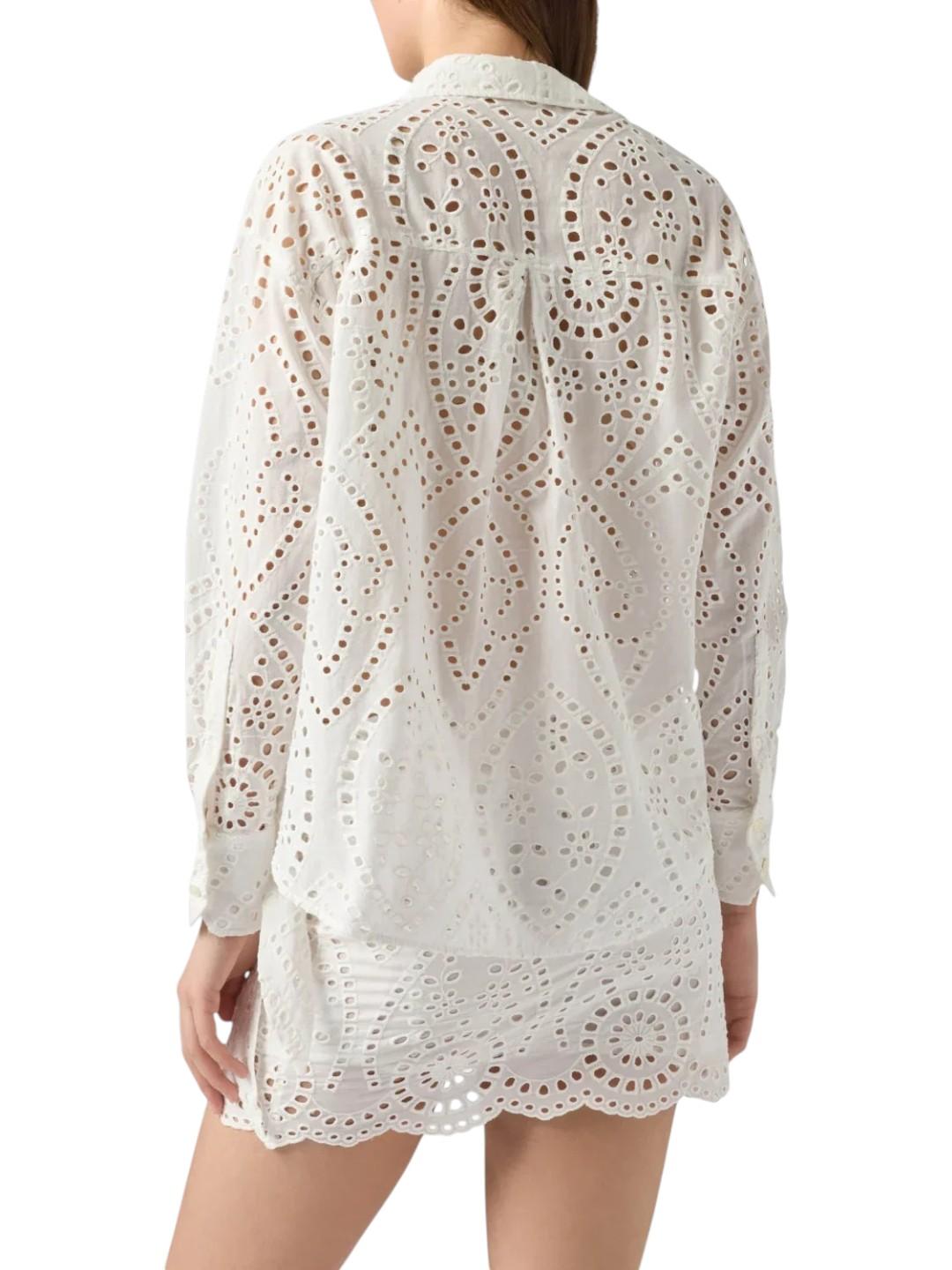 MC2 SAINT BARTH Camicia MC2 SAINT BARTH donna CYS0001 00703L 21 Crystal Sangallo con ricamo all over Bianco<BR/> CYS000101000L 01 