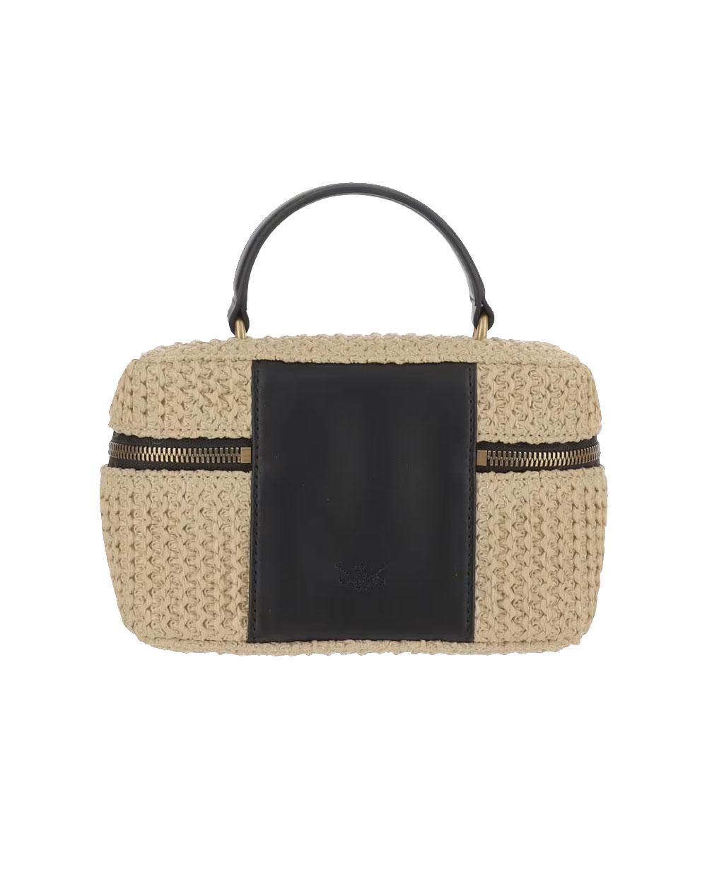 PINKO Beauty case Pinko donna 106382A0GK Vanity soft mini rafia tracolla 106382A391 C24Q 
