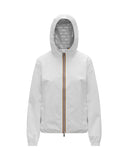 Giubbino K-WAY donna K21346W LIL 2.0 STRETCH DOT Bianco impermeabile antivento idrorepellente traspirante