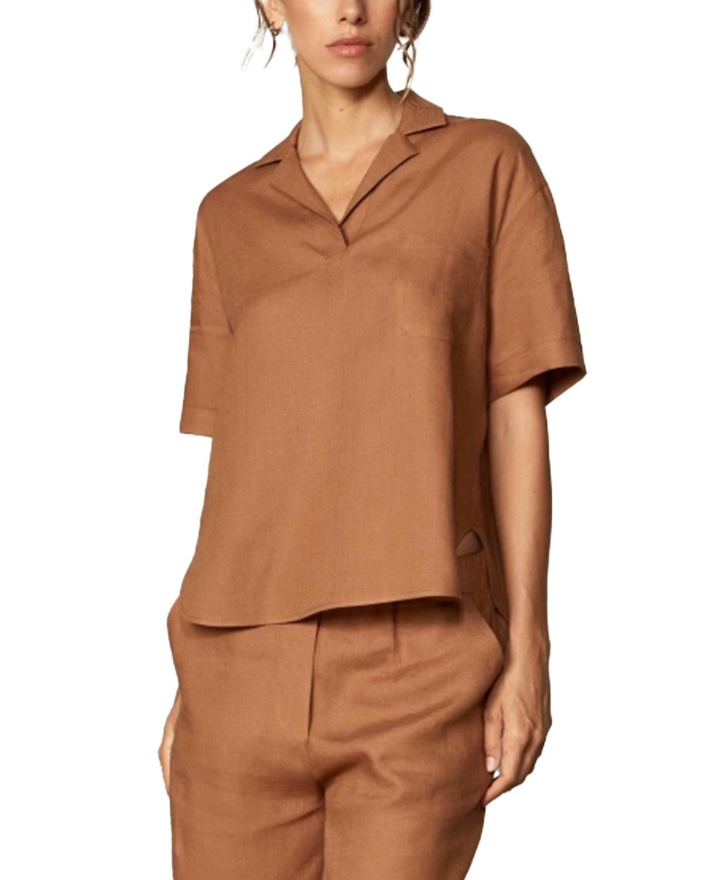 GRAN SASSO Polo GRAN SASSO donna 6123350000 Marrone overfit skipper taschino<BR/> 6123350000 167 
