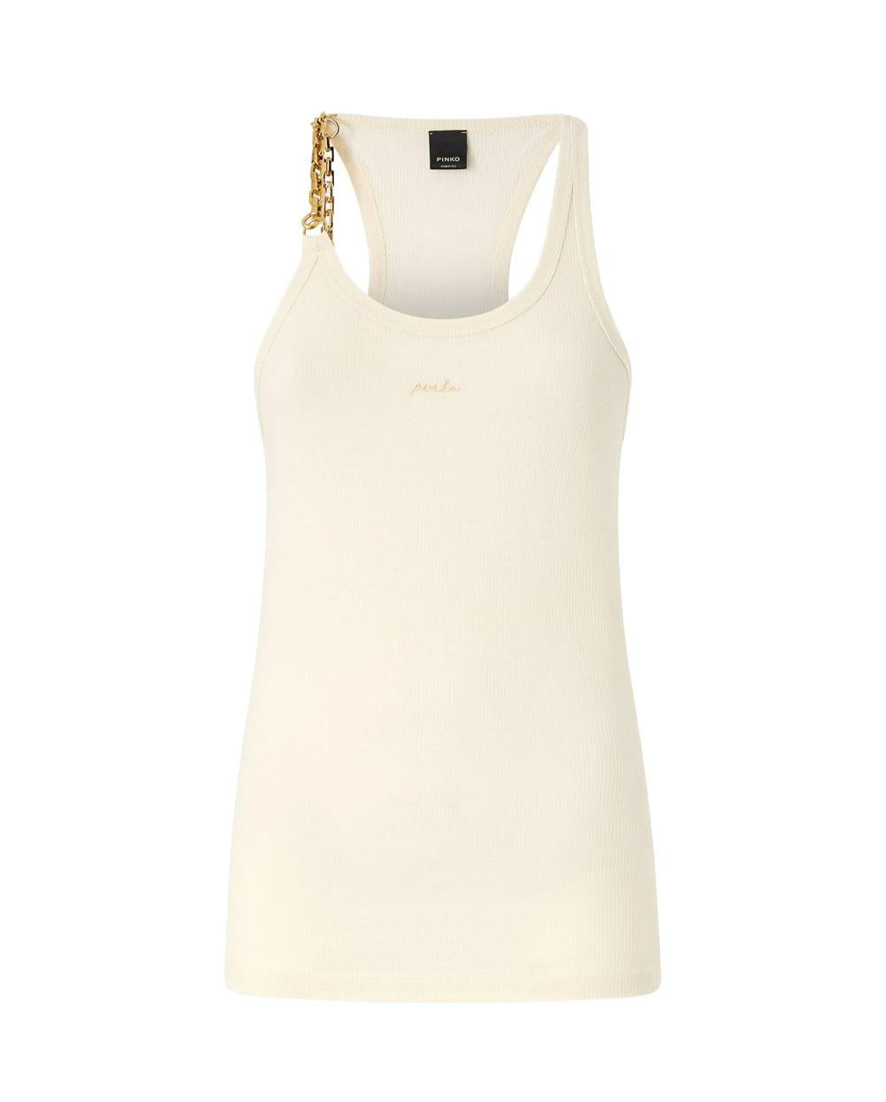 PINKO Canotta Pinko donna 106633A32C Charlene panna catena 106633A32C C03 