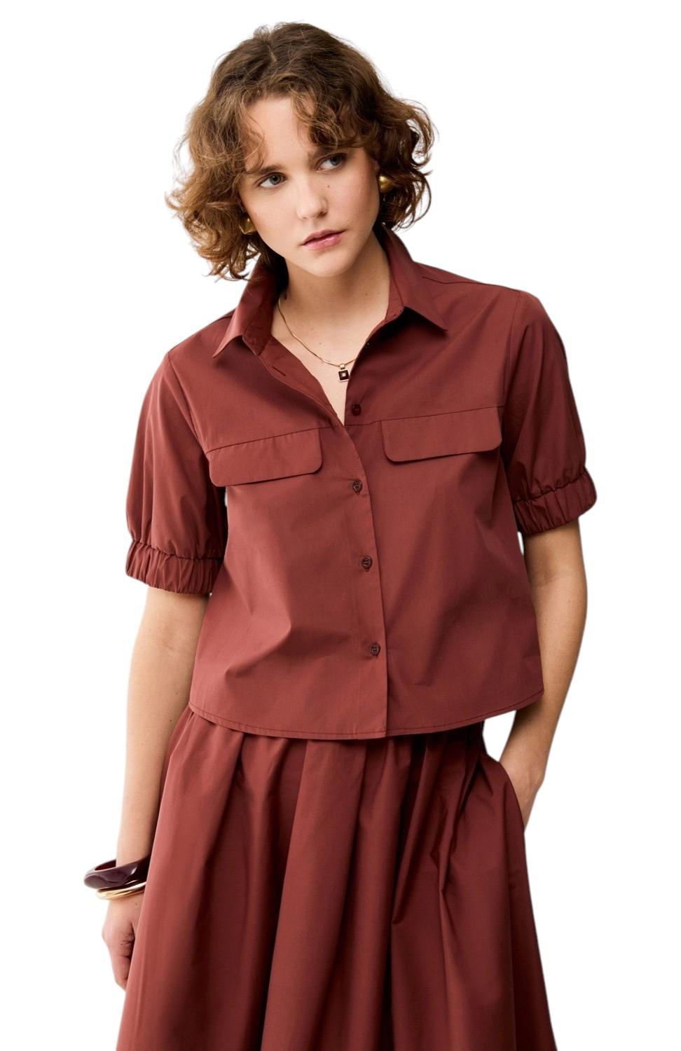 PENNYBLACK Camicia Pennyblack donna 2612111052200 002 Cabina cropped in popeline Terracotta<BR/> 2612111052200 002 