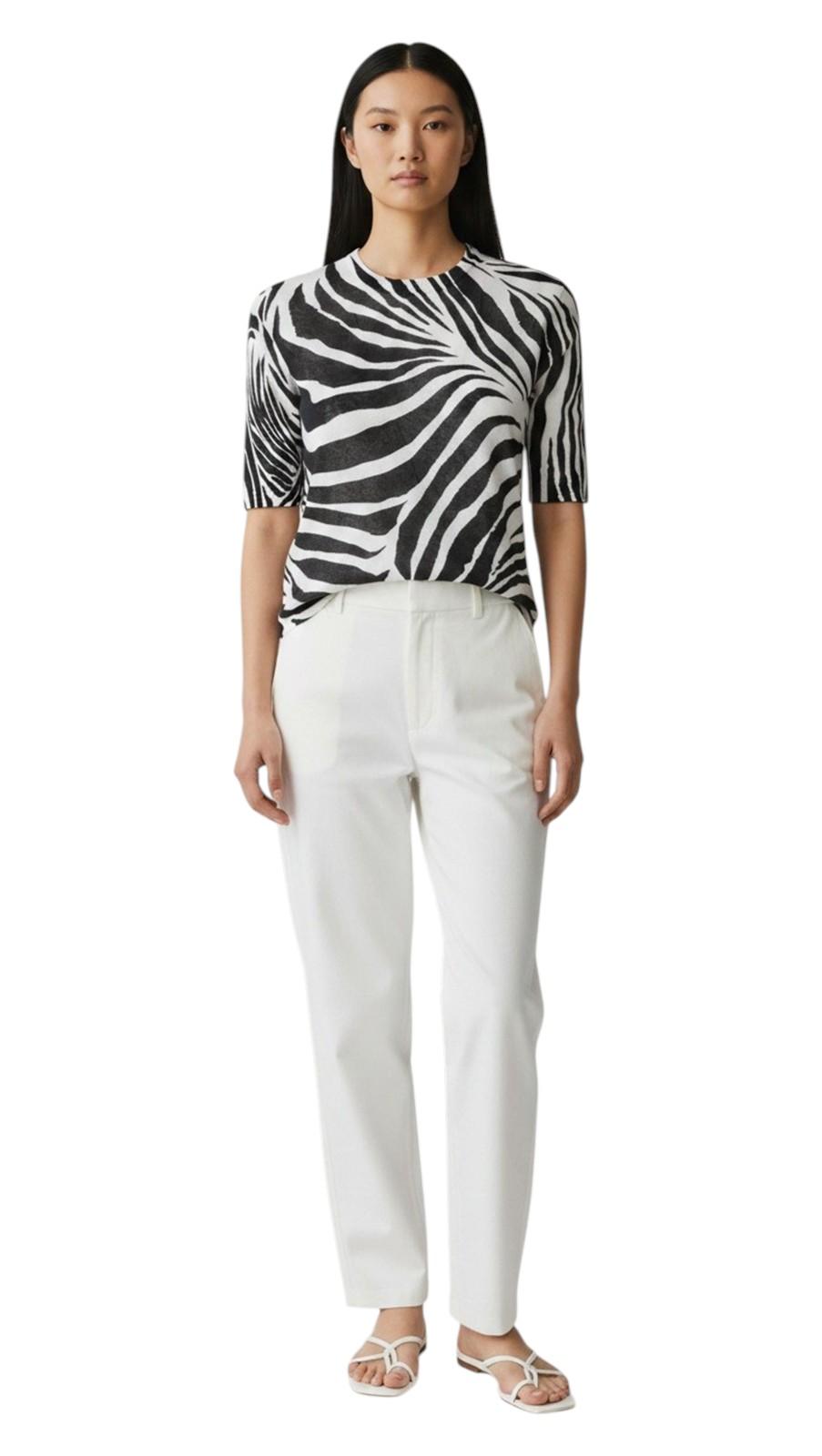 STUDIO Maglia Studio donna 2616361052600 005 Ago in misto cotone zebra Nero Bianco<BR/> 2616361052600 005 