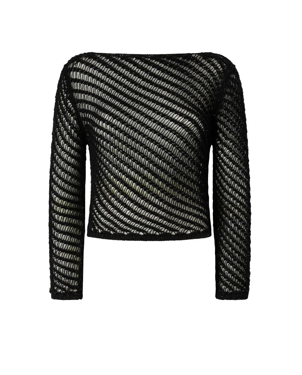 PINKO T-shirt donna Pinko 106540A36H Faglia nera effetto uncinetto paillettes 106540A36H ZL7 
