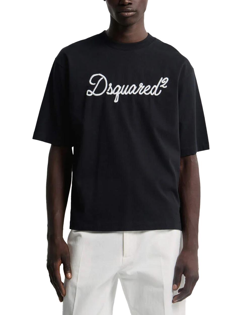 DSQUARED2 T-shirt DSQUARED2 uomo Loose Fit S74GD1524D20106 Nera loose girocollo logo cotone S74GD1524D20106 900 