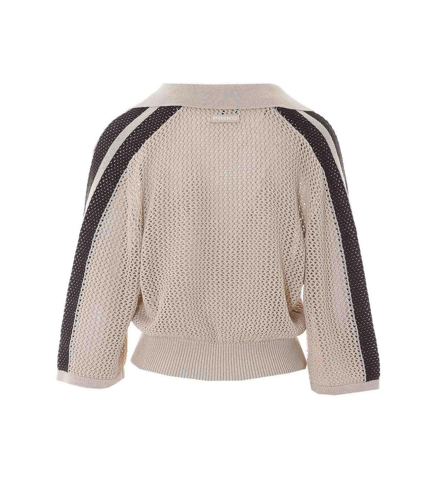 PINKO Maglia Pinko donna 106838A3B 4C44 Pioggia in cotone effetto crochet Beige Marrone<BR/> 106838A3B4 C44 