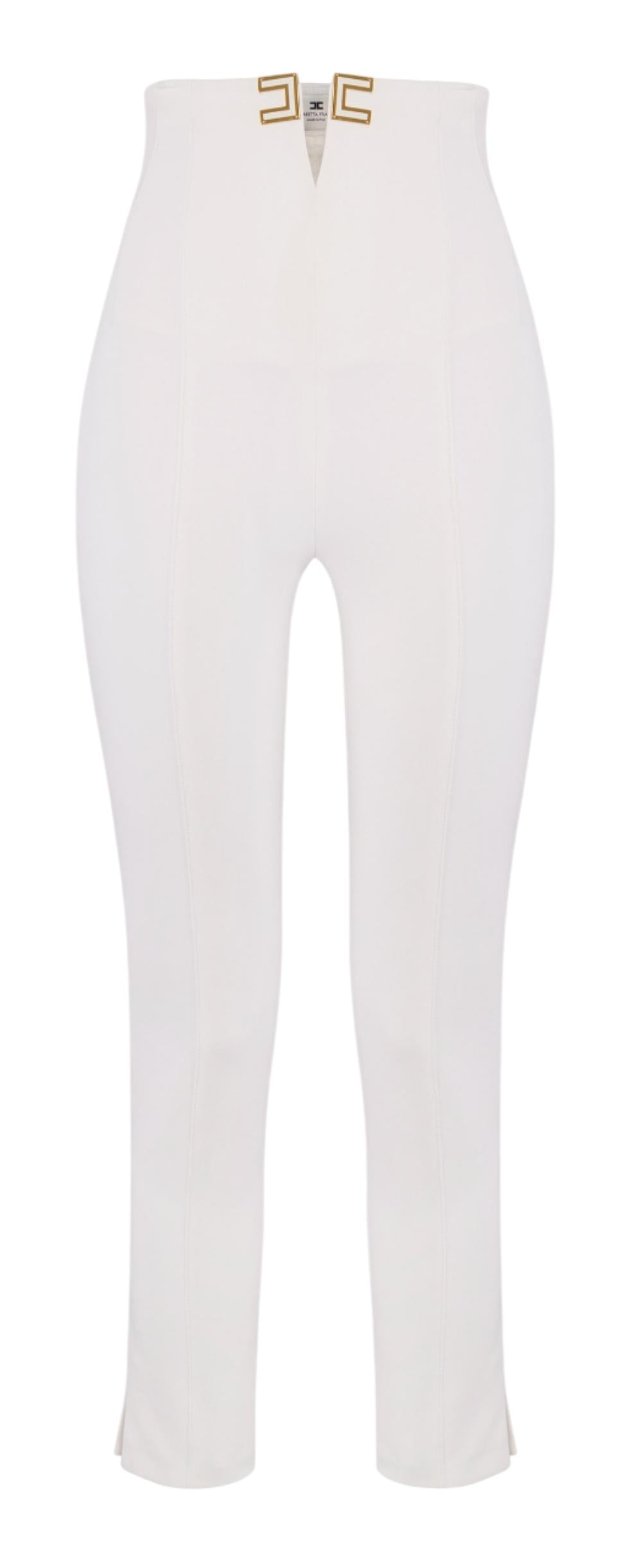 ELISABETTA FRANCHI Pantalone Elisabetta Franchi donna PA16361E2360 Main Collection Avorio<BR/> PA16361E2 360 
