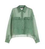 Camicia Weekend donna 2615261012600 063 Colomba organza Verde